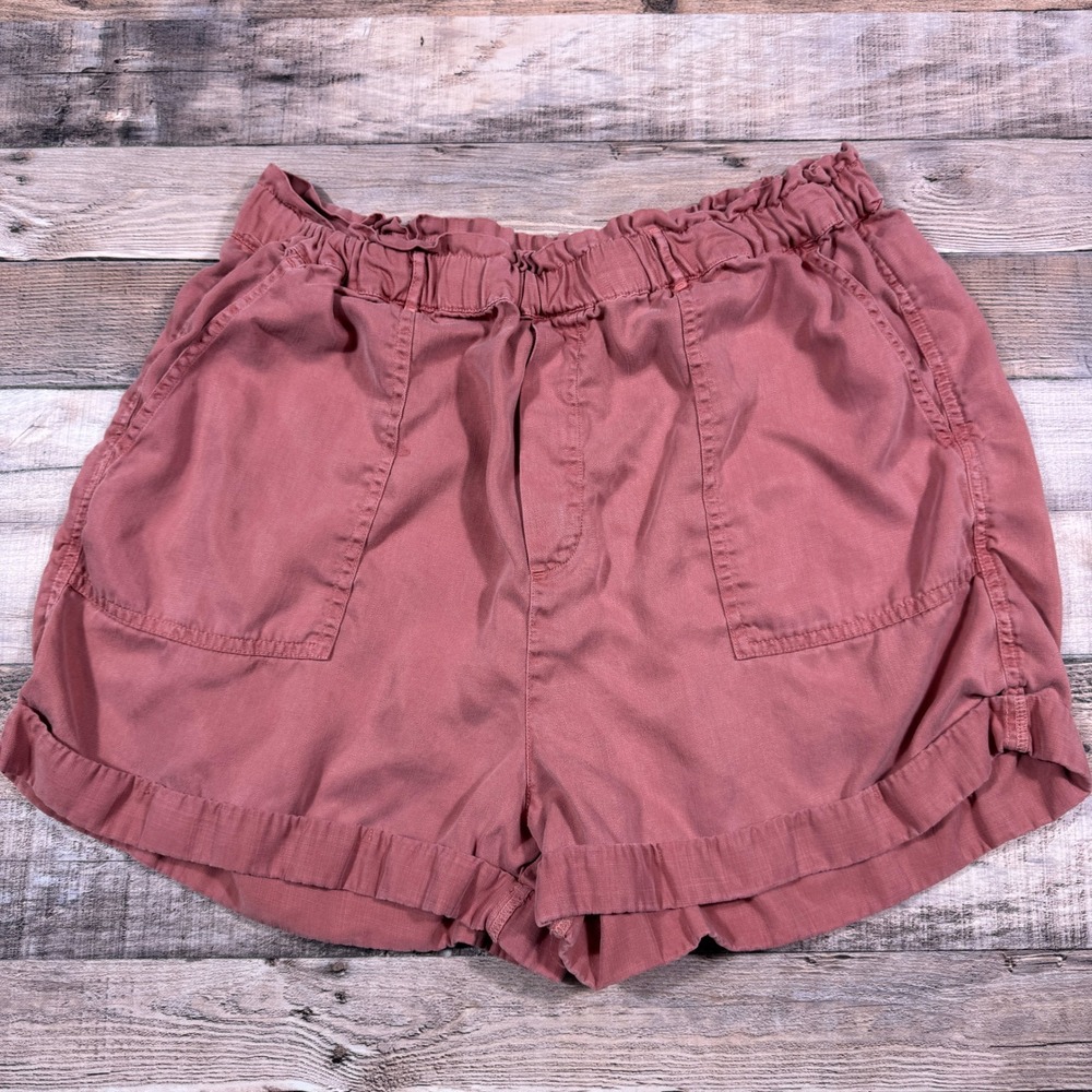 Lucky Brand Womens Pink Lyocell‎ Paperbag Waist Pull On Shorts Medium